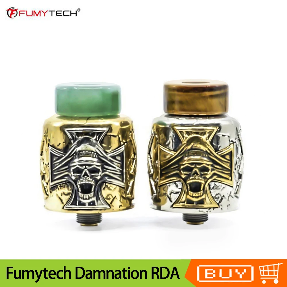 

Original Fumytech Damnation RDA Tank 24mm bottom airflow Vape Tank BF Pin Juice fill Pin Atomizer For 510 thread Squonk Box Mod