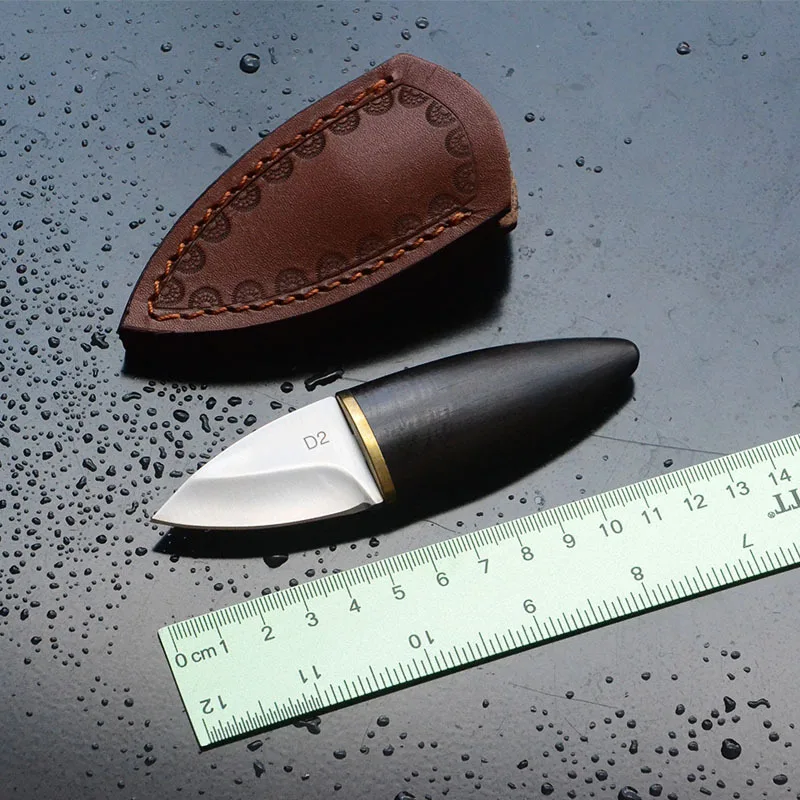 

Outdoor EDC Hand Tools Knife Mini Small Straight Knife Self-defense Mountaineering Buckle Wood Handle Pocket Knives Supplies