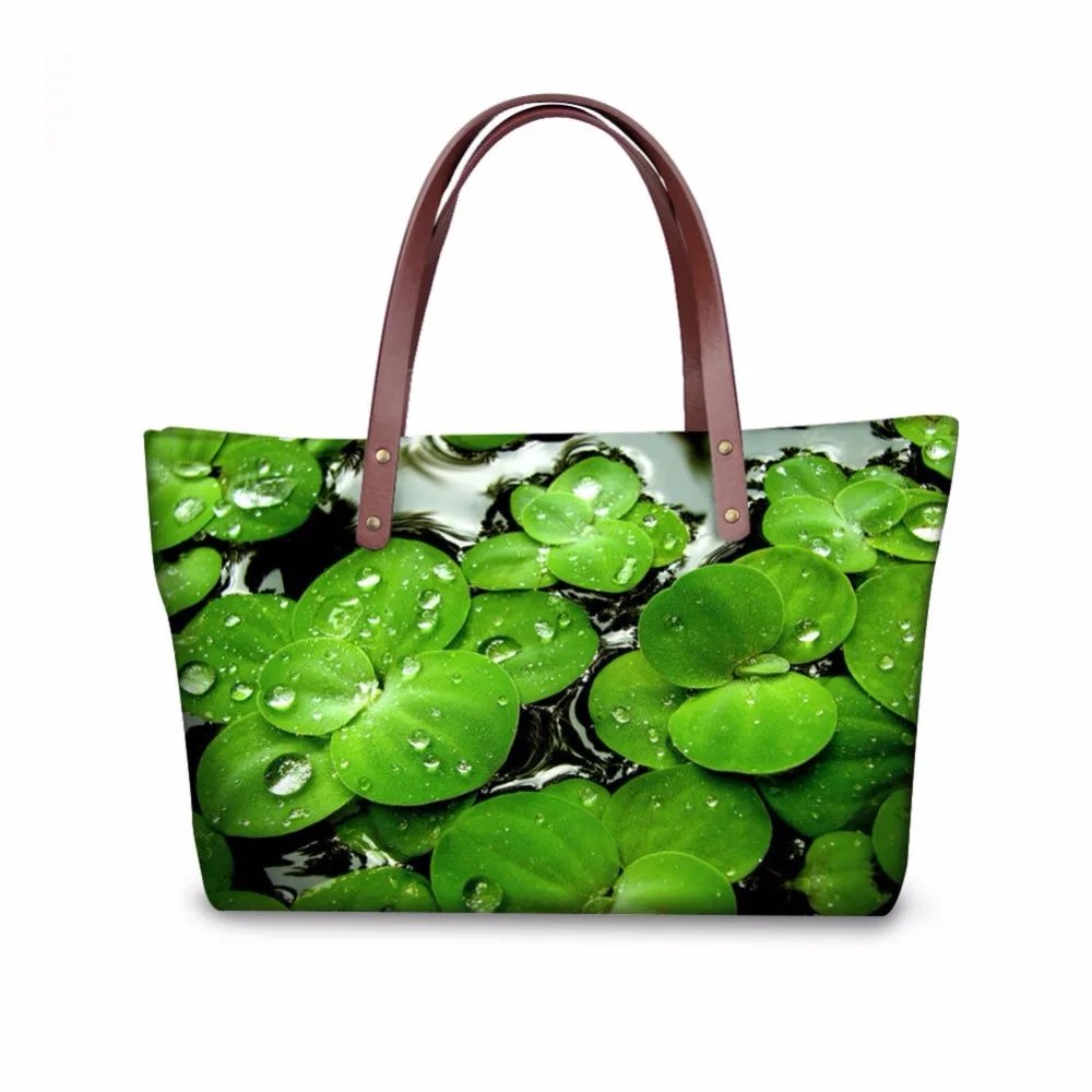 

Noisydesigns Women Handbag Girls Shopping Tote Waterproof clover love lucky Shoulder Bag bolsa feminina neoprene sac de plage