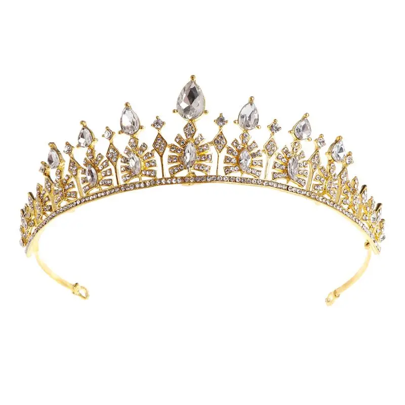 

Baroque Bride Crown Floral Tiara Rhinestone Wedding Bridal Headdress Luxury Princess Hair Jewelry Exquisite Hair Accessories