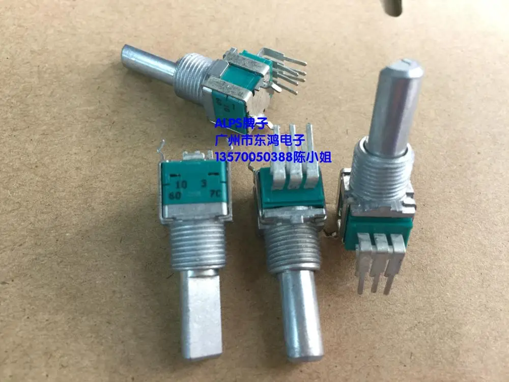 1pcs Japanese production type RK09L precision potentiometer double B10K belt middle shaft length 20mm | Обустройство дома