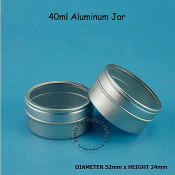 

100pcs/Lot Wholesale 40g Empty Aluminium Jar with Clear Film 40ml Cream Jewelry Jar,Display Boxe Ointment Hand Cream Container