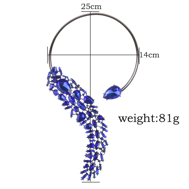 PPG& PGG, модное ювелирное изделие, Синие стразы, ожерелье для женщин, хорошее качество, кристалл, нагрудник, ожерелье, s подвески, 6 цветов