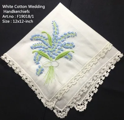 set-of-12-fashion-wedding-bridal-handkerchiefs-white-cotton-hankies-with-lace-edged-and-color-embroidered-floral-for-bride-gifts