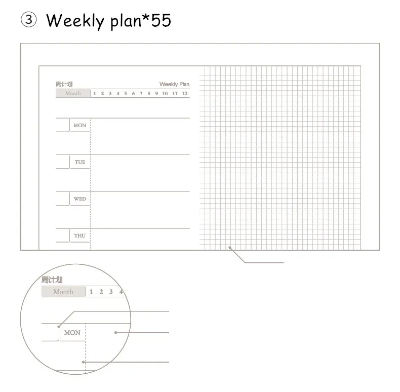 Weekly Plan Planner Journal A6 Organizer Agenda schedule Notebook Time Planning School Office Stationary Book Gift