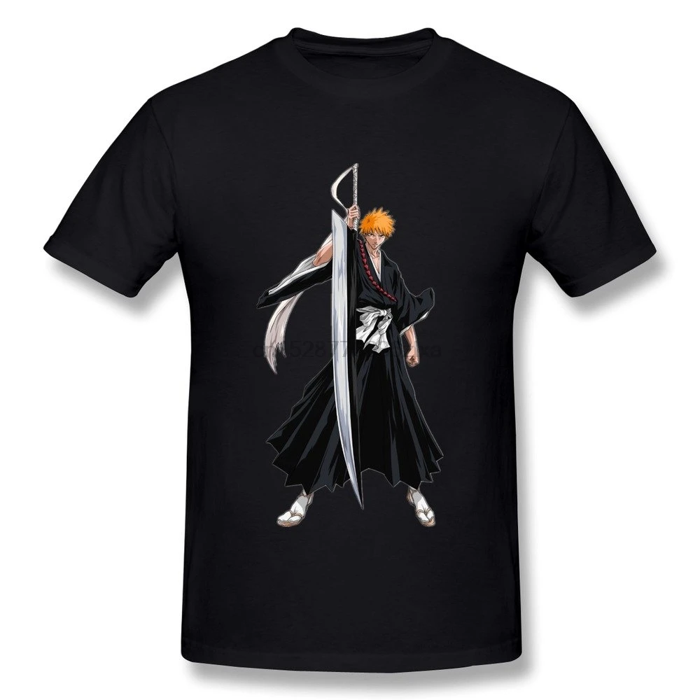 

Fanz Men's Japanese Comic Bleach Ichigo Kurosaki T Shirts Black