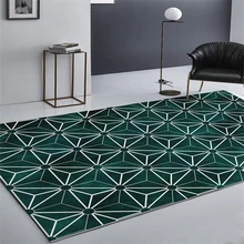 Verde oscuro Vintage geométrica alfombra hogar dormitorio Alfombra grande hogar sala de ducha no de salida de escape Mat piso alfombras