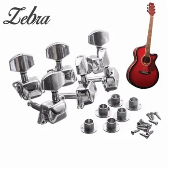 

Zebra 6PCS 6L Metal Acoustic Guitar String Semiclosed Tuning Pegs Tuners Guitar Tuning Peg Machine Heads Tuners