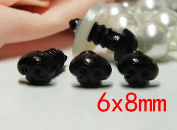 

free shipping!!!6x8mm Black Plastic Nose Stuffed Animals Noses Amigurumi Safety Noses Dog Nose-50pcs