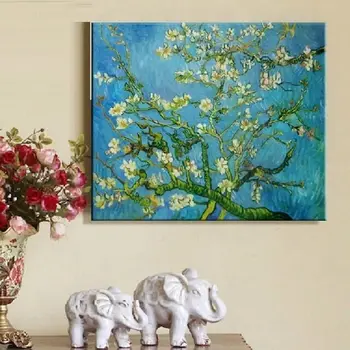 

Van Gogh apricot tree flower cross stitch kits accurate printed embroidery DIY handmade needlework wall home decor canvas