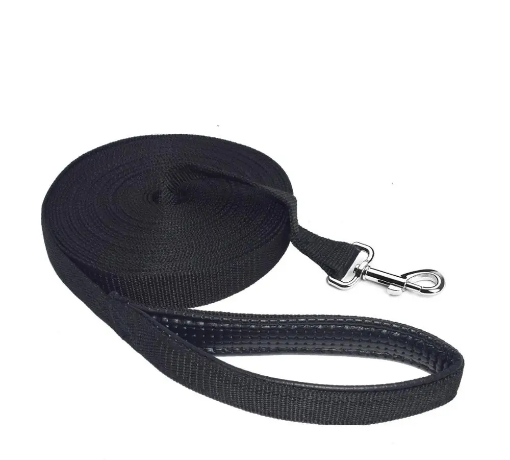 590in extra long pet leash outdoor training bentley dog chain tracking leash teddy dog leash nylon leash PL012 - Цвет: Черный