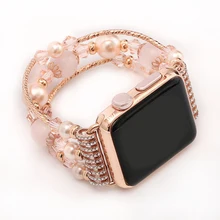 Nvphone Unique Design Women s Agate Bracelet Stretch font b Watch b font Band For Apple
