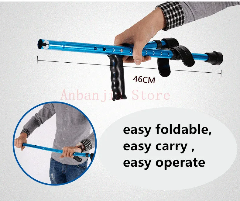 Injure Help Walk Stick Protect Lightweight Height Adjustable Aluminum Alloy Arm Crutch (6)