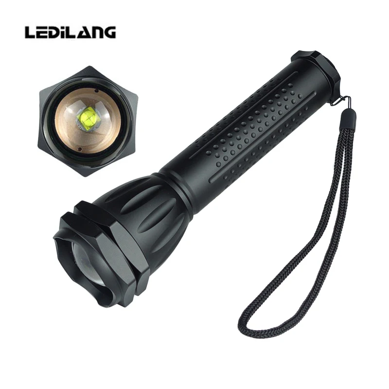 

led flashlight xhp50 xhp70 zoomable Use 2*26650 battery ultra Powerful rechargeable torch led Tactical flashlight NO battery