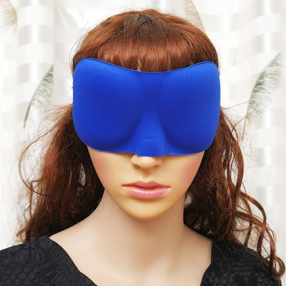 Горячая отдых в путешествии мягкая маска для глаз черная маска для сна для ухода за здоровьем для защиты светлых глаз снимает усталость - Цвет: Синий