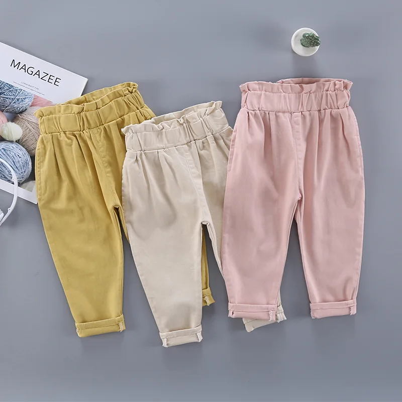 

2019 Fashion Casual Spring Autumn Baby Girls Children Clothes Haren pants Full Length Pants Kids Trousers Pantalones S8500