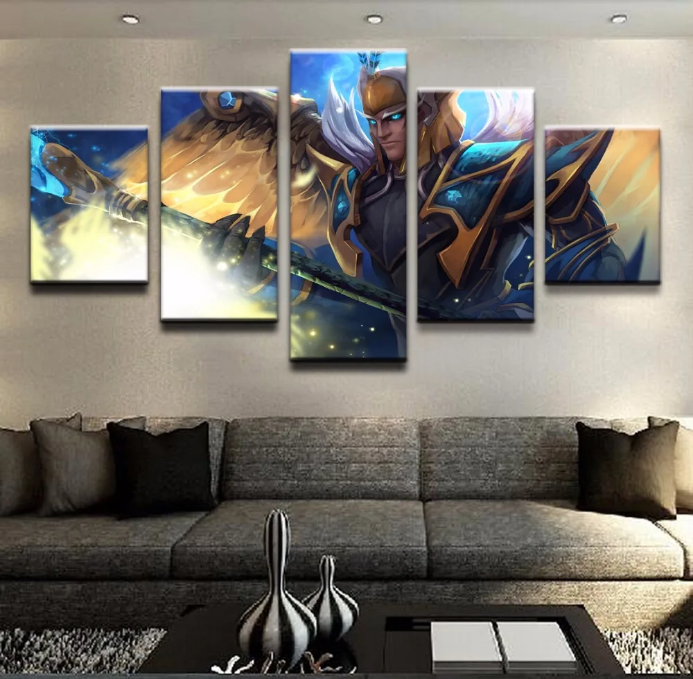 Modular Pictures Canvas Painting 5 Pieces DOTA 2 Skywrath Mage HD Printed On The Wall For Boys Room