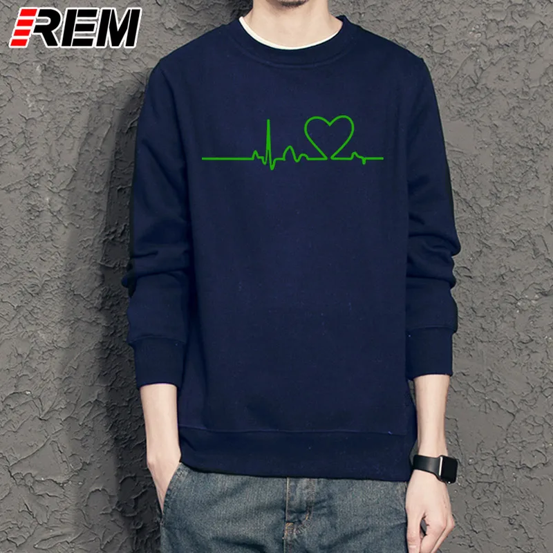 REM Harajuku Heartbeat Love Printed Hoodies, Sweatshirts