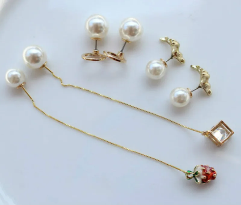 Gold Silver Venetian Pearl Stud Earrings Stoppers Earnuts Beads For Jewelry Making Adults Diy Beads Necklace Brooch Materials Jewelry Findings