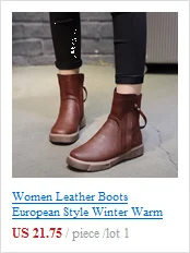 Женская обувь на квадратном каблуке Модные полусапожки в европейском стиле теплые Нескользящие ботинки обувь из искусственной кожи зимние ботинки botas mujer