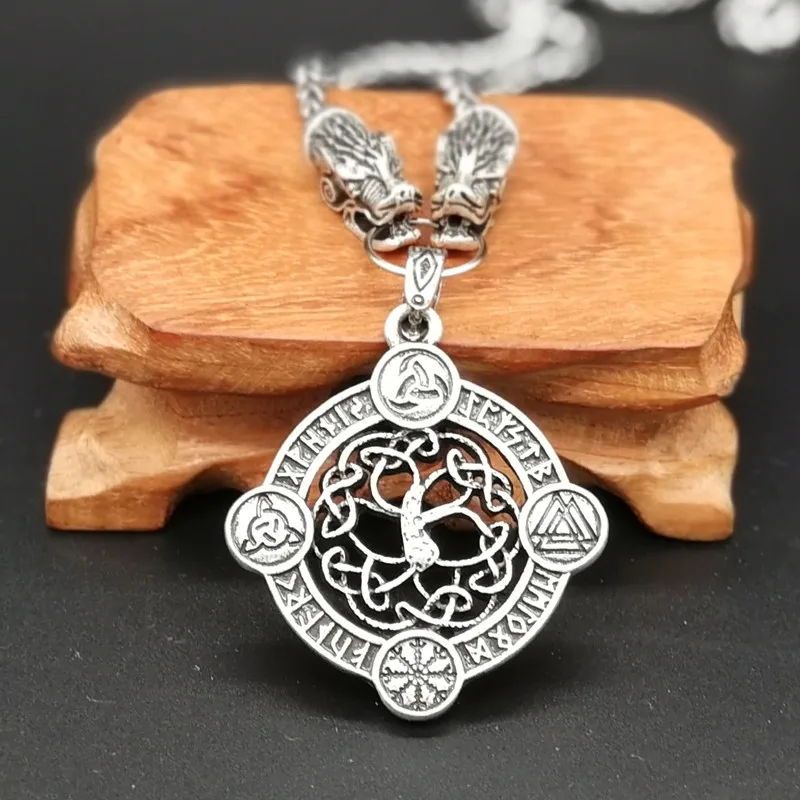 Odin's W Yggdrasil старомодный Футарк кулон с рунами колье для женщин и мужчин кулоном в