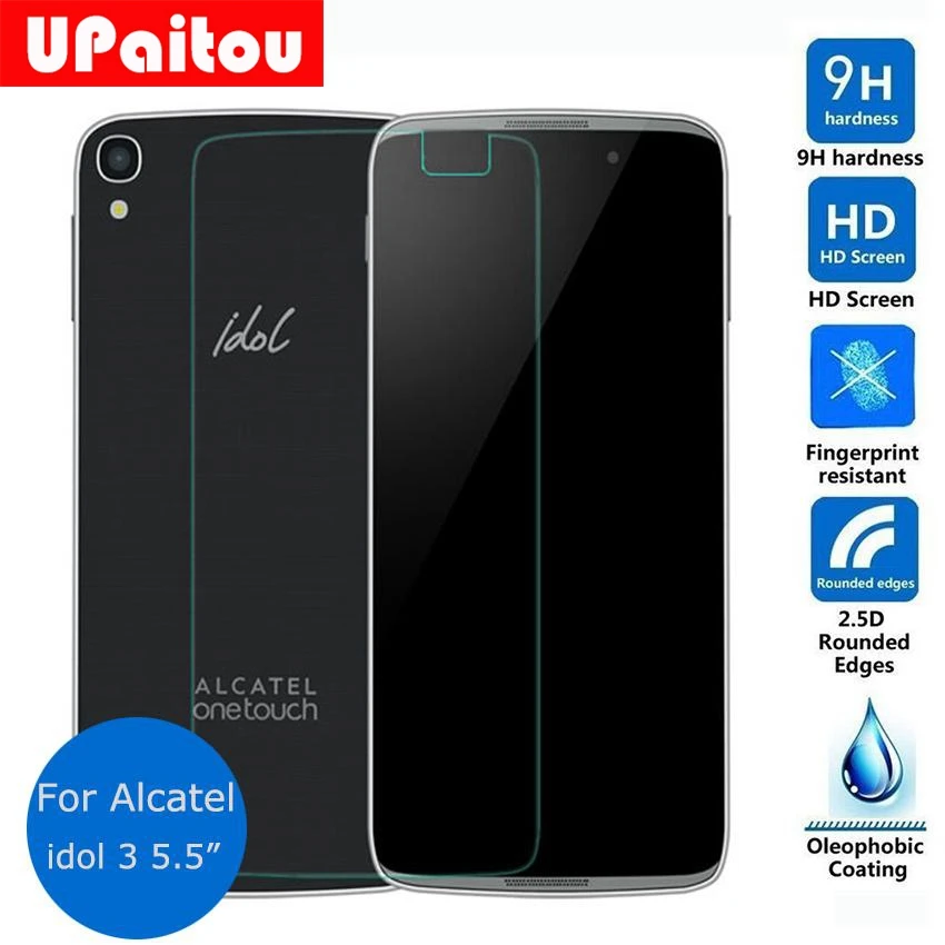 

UPaitou Protective Film for Alcatel One Touch Idol 3 5.5 inch / 4.7 inch Tempered Glass Screen Protector on Idol3 6045 / 6039