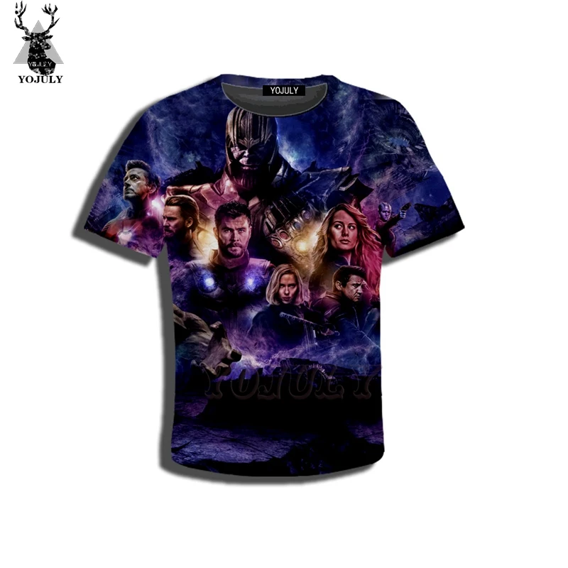 YOJULY Avenger: Endgame Thanos/детская одежда с 3d принтом для маленьких мальчиков и девочек-подростков детская футболка Лидер продаж, модные футболки Modis A258