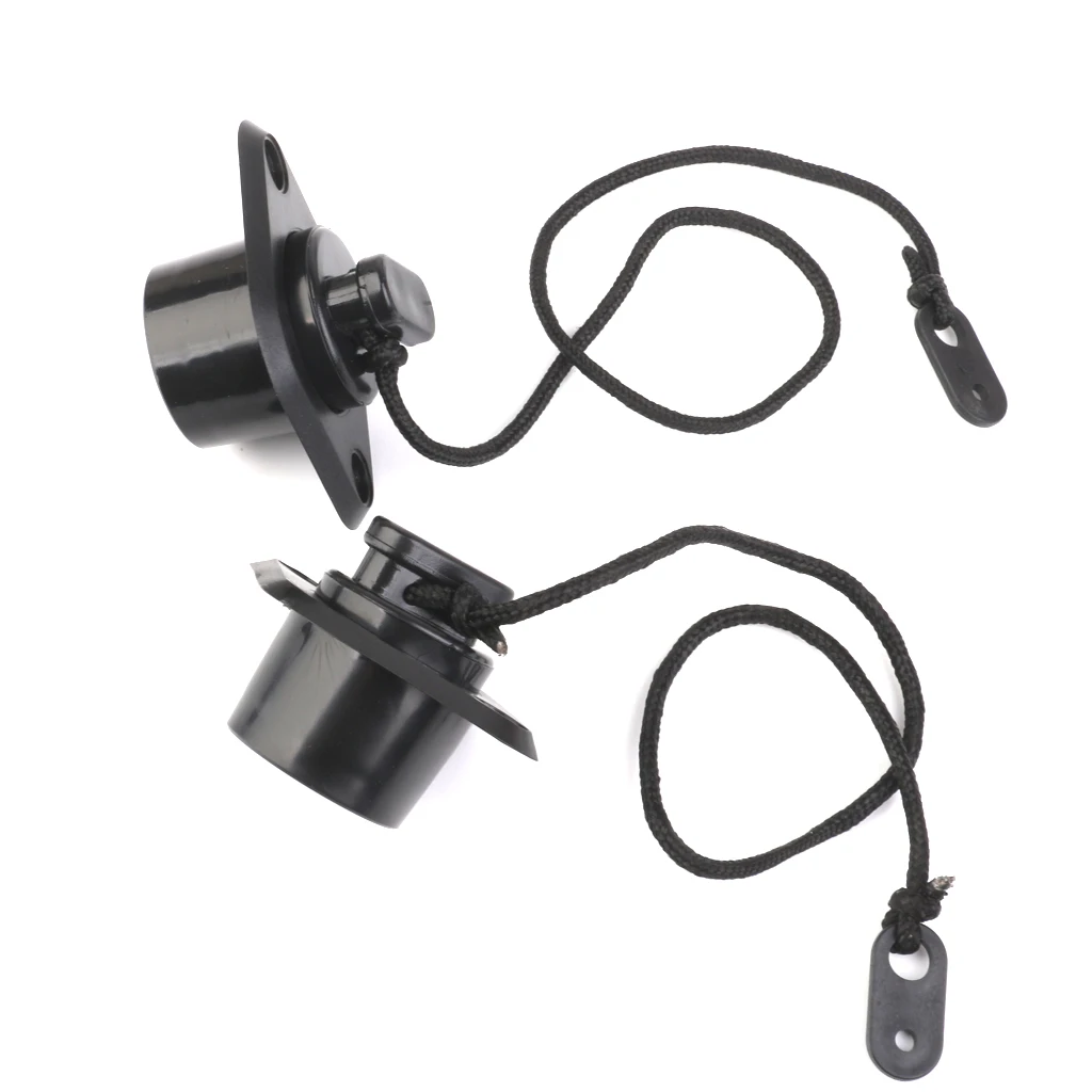 MagiDeal New High Quality 2x Black Marine PVC Scupper Drain Valve Cap Replacement for Inflatable Boat 