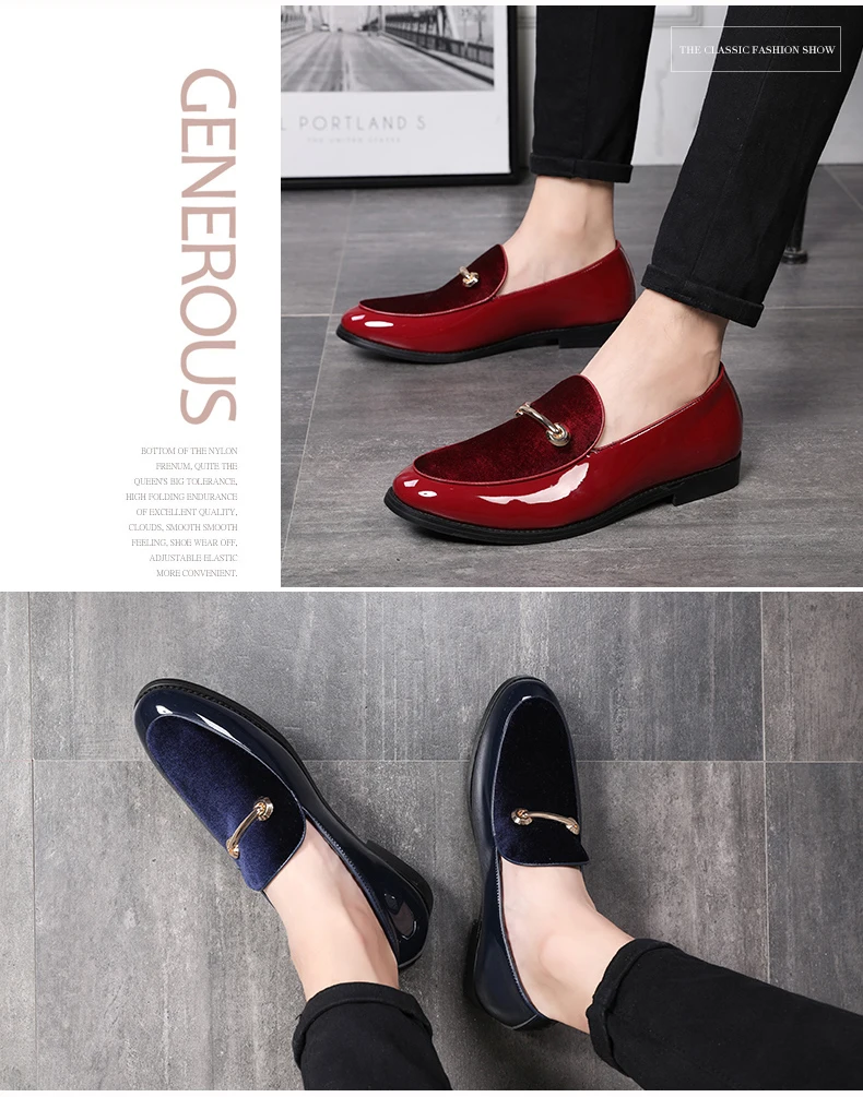 Mens Casual Shoes' Loafers Slip-On Men Shoes Luxury Brand Big Size 12 PU Patent Leather Men Loafer Shoes Black Driving Shoe New  (5)