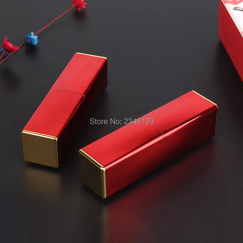 Empty Lip Balm Tube 12.1 Red Magnetic Buckle Lipstick Tube Square Red Lip Balm Container Empty Magnetic Lipstick Packaging (2)