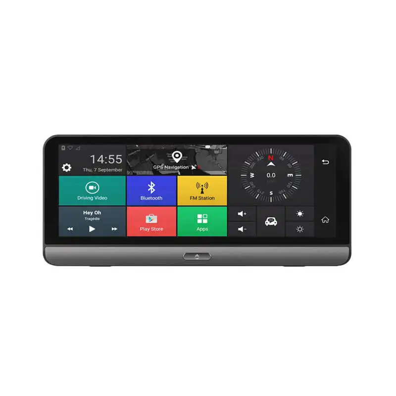 Складная Автомобильная Dvr 8 дюймов видеорегистратор Android 5,1 Gps навигация с двумя объективами камера s Авто рекордер Full Hd 1080P Автомобильный видеорегистратор для