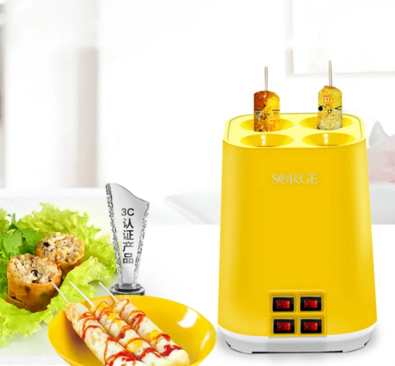 4-hole Egg Sausage Machine Household Electric Egg Roll Maker 220V 400W Fully Automatic Multifunction Egg Roll Breakfast Machine