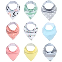 9 Pcs/Lot 10 Styles Bébé Burp Bandana Bavoirs Coton Doux Enfants En Bas Âge Triangle Écharpe Bib Frais Accessoires Infantile Salive Serviette