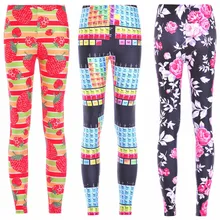 Весенняя мода сексуальные женские леггинсы для фитнеса Клубничные фрукты в полоску брюки карандаш брюки-джегинсы
