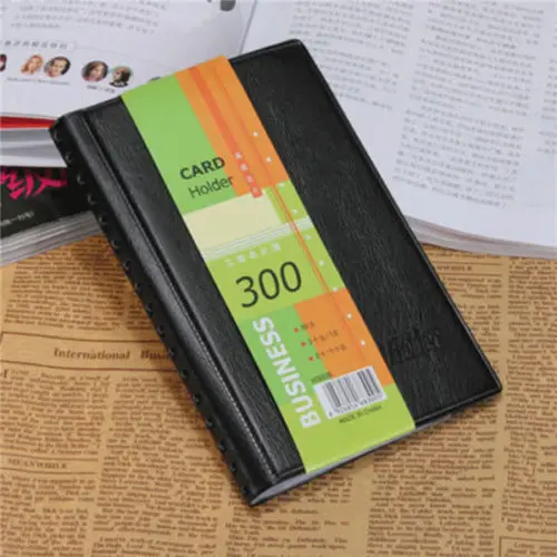 Leather Business Cards Holder Case Organizer 300 Name ID Card Book