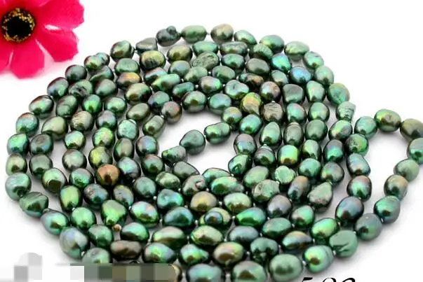 

FREE SHIPPING>>>@@ > 3701 green baroque freshwater pearl necklace