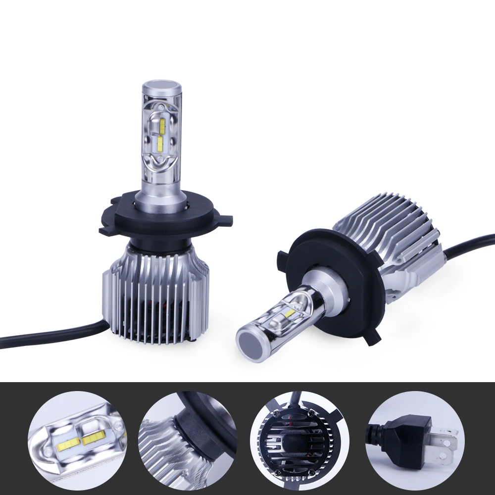 High Quality Power LED Compact Car Headlight 60W/Pair 6000Lm H7 H4 H11