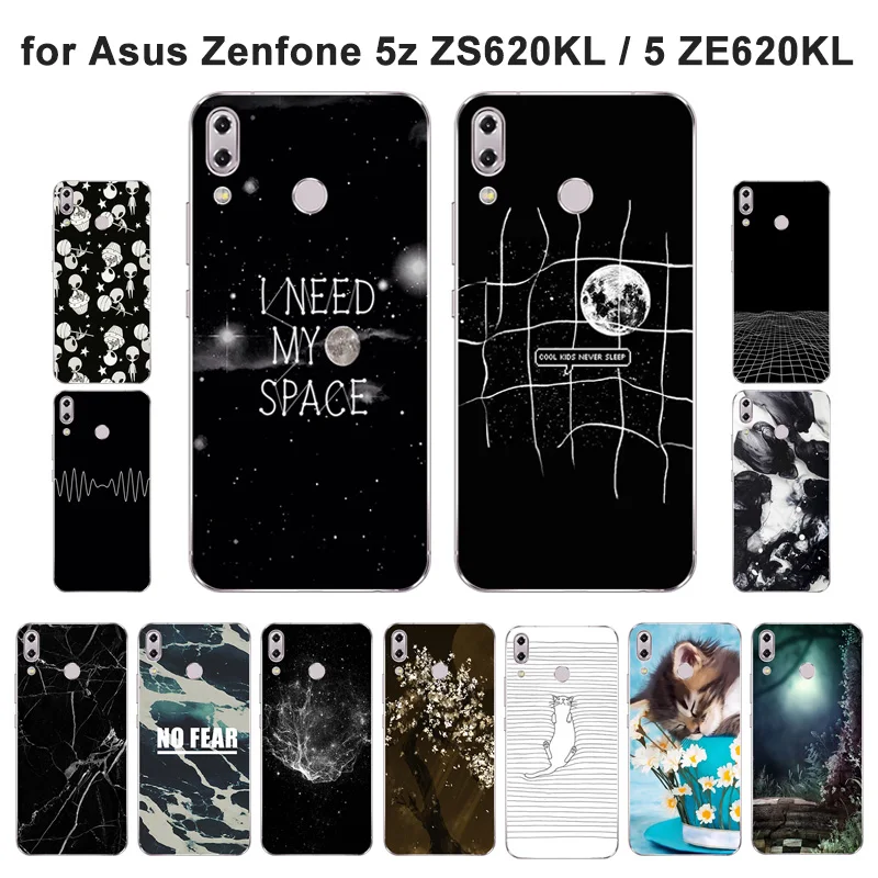 for Asus Zenfone 5z ZS620KL / Asus Zenfone 5 ZE620KL Phone Case Soft Silicone for Asus ZS620KL Cover Aerospace Painted Capa