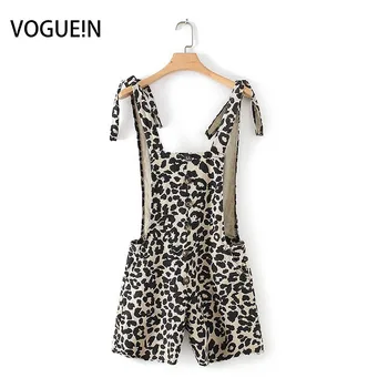

New Womens Casual Leopard Print Buttons Decoration Jumpsuit Playsuit