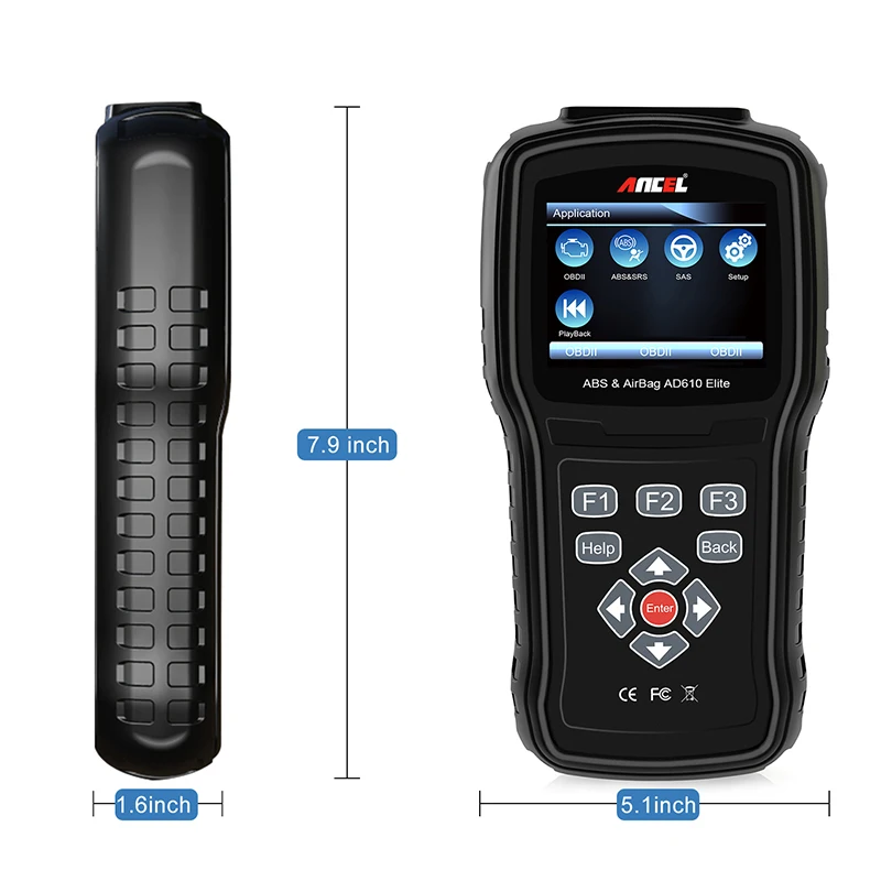 Оригинальный ансель OBD2 сканер AD610 Pro ABS SAS подушка безопасности диагностический инструмент ODB автомобильной Мультиязычный сканер OBD