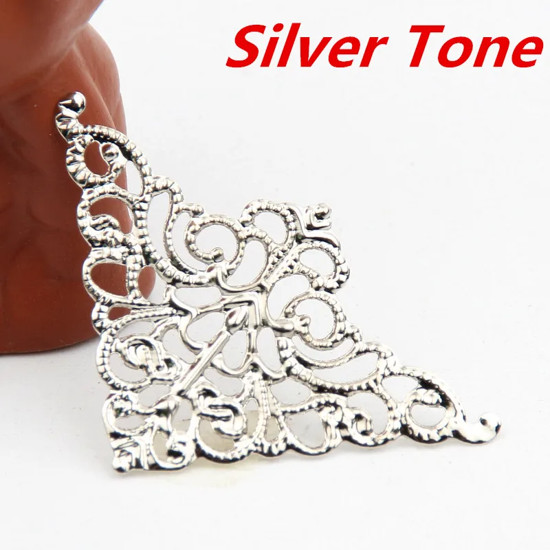 40 шт. аксессуары для подвесок 50x32 мм|flower connector|filigree wrapsmetal connector |