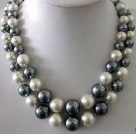 

bjc>>south sea round white black pearl necklace17 Discount 35% BB
