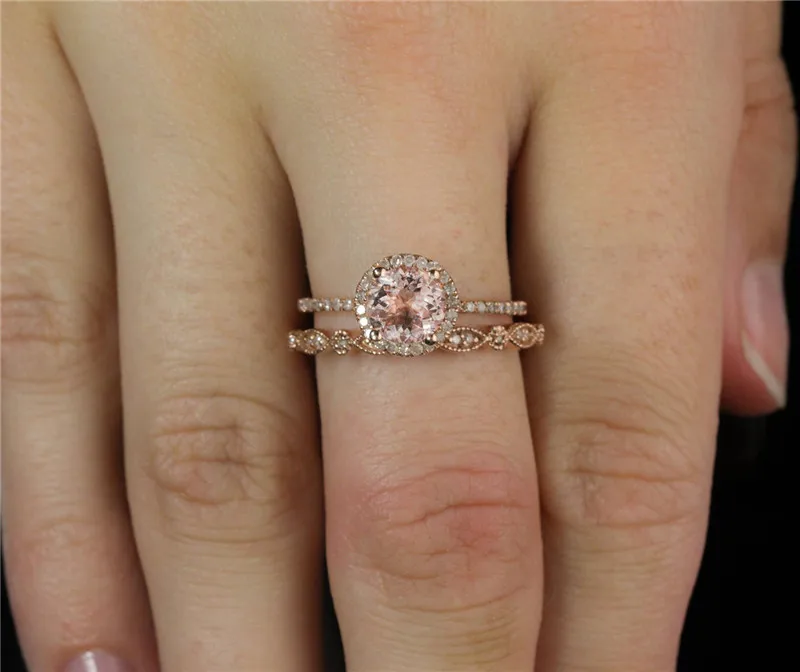 Набор женских квадратных колец Mostyle, роскошное кольцо цвета розового золота, винтажное обручальное кольцо, обручальные кольца для женщин