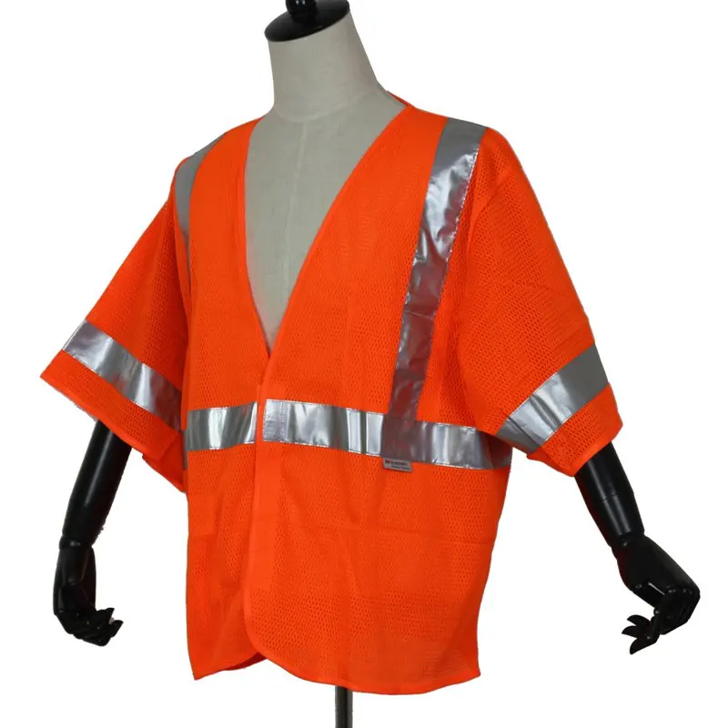 Short sleeved high visibility reflective safety clothing Highways