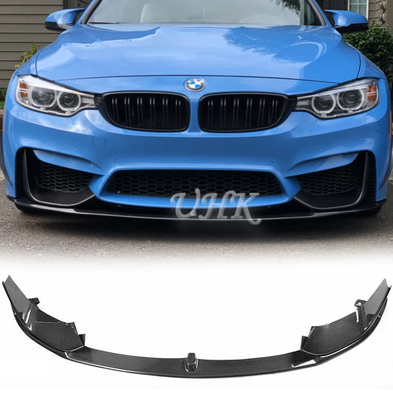 

UHK 3 Pieces For BMW 3 Series F30 M3 Carbon Fiber Front Lip Bodykit Accessories Splitter Protector Styling Bumper M Performance