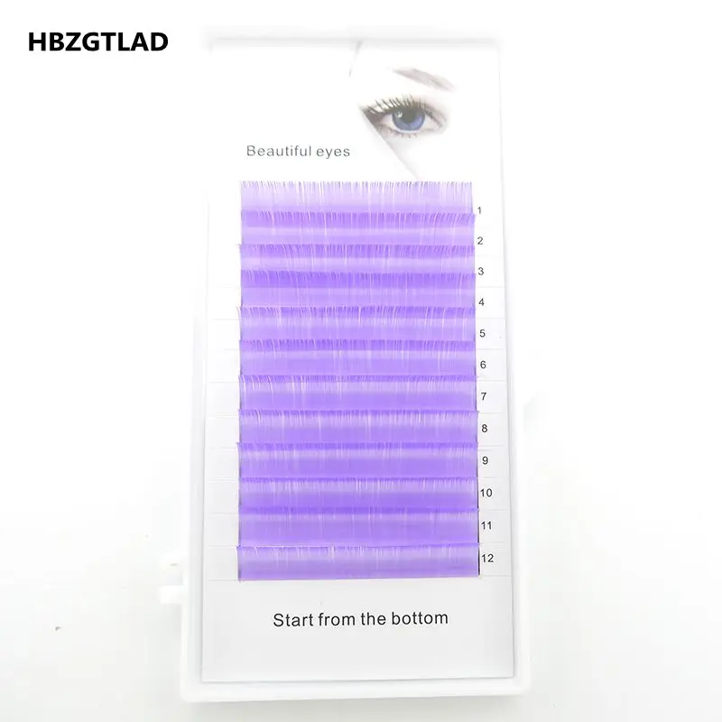 

HBZGTLAD C/D curl 0.07/0.1mm 8/15mm false lashes Rosemary purple eyelash individual colored lashes Faux volume eyelash extension