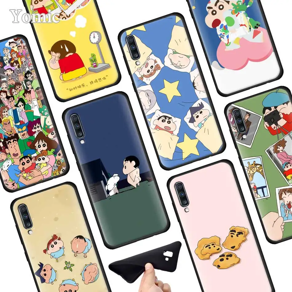 

Silicone Soft Phone Case for Samsung Galaxy A50 A40 A70 A30 A20 A80 A6 A7 A8 Plus 2018 Back Case Cute Crayon Shin-chan