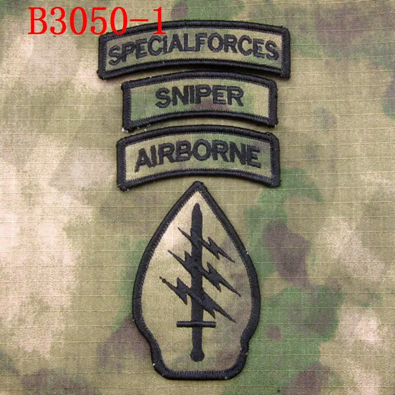 B3050 A-Tacs-FG Вышивка патч спецназ боевой дух тактика военный - Цвет: B3050 A-Tacs-FG
