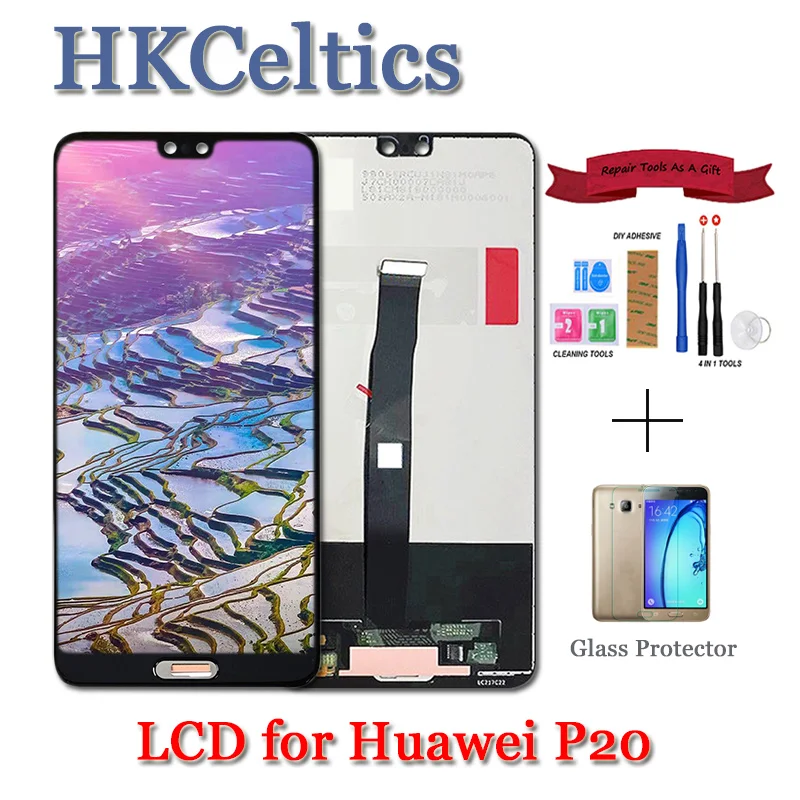 

for Huawei P20 LCD Display and Touch Screen Digitizer Assembly EML L29 L22 L09 AL00 For Huawei P20 LCD With Frame Replacement