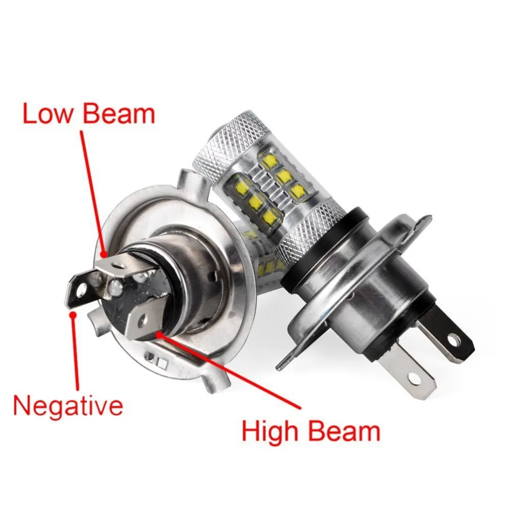 Сделка! 2 шт. H4 кри чипсы супер белая Canbus ОШИБОК светодиодный 16 SMD 80 Вт светодиодный проектор объектива Противотуманные/ DRL Лампочки пара